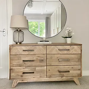 Clementine Smoked Oak 6 Drawer Chest